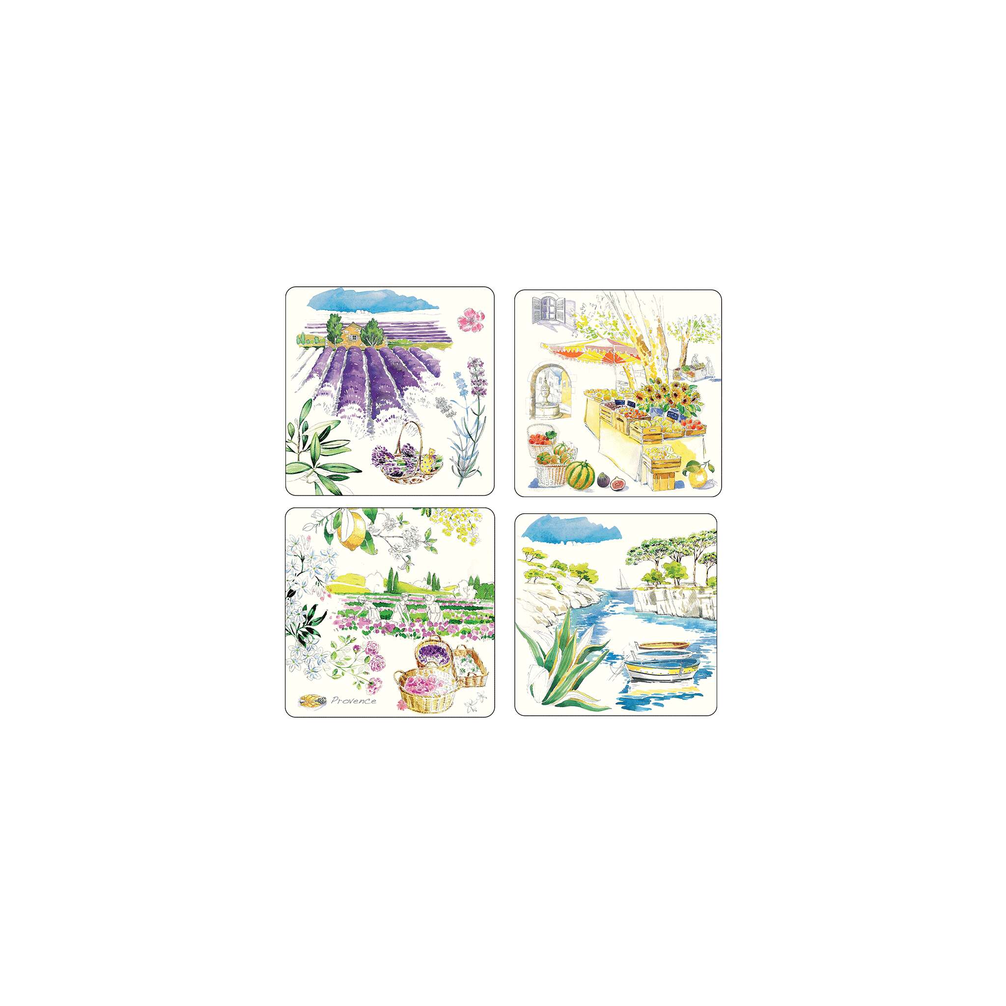 Gien Set of 4 Acrylic Coasters - Provence