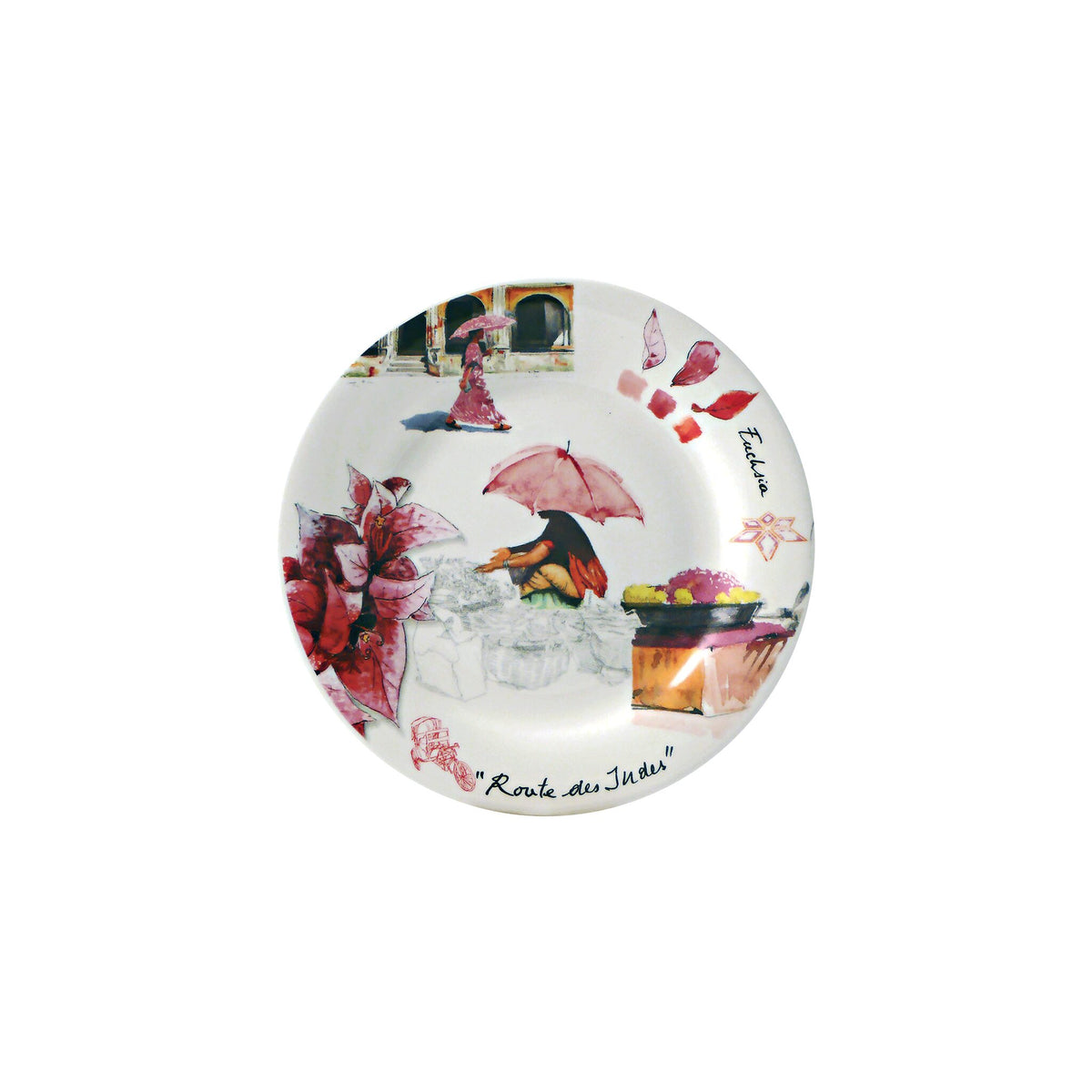 Gien Set of 4 Assorted Canape Plates - Route Des Indes, alternate view