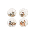Gien Set of 4 Assorted Canape Plates Wildlife Young - Sologne