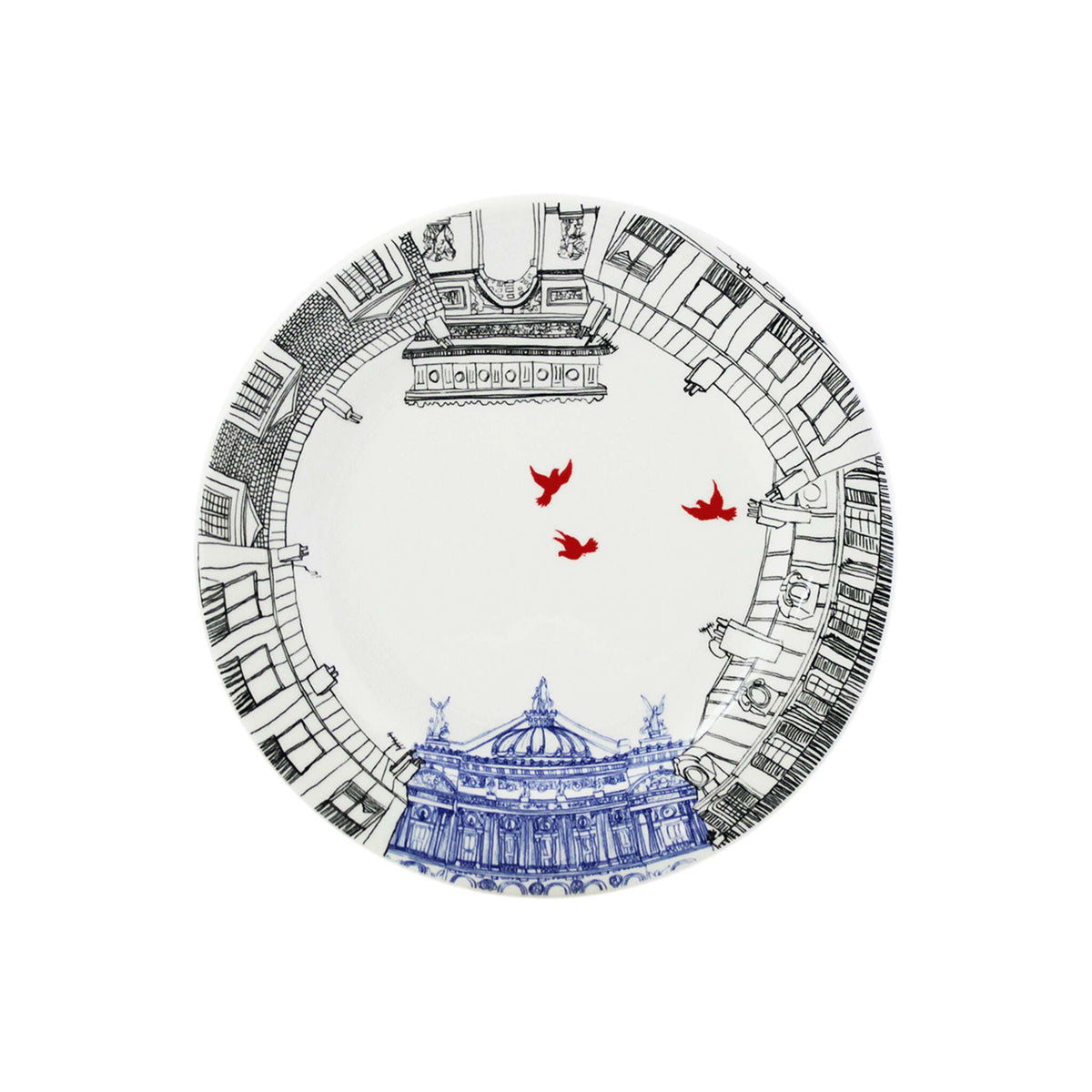 Gien Set of 4 Assorted Dessert Plates - Ça C'est Paris !, alternate view