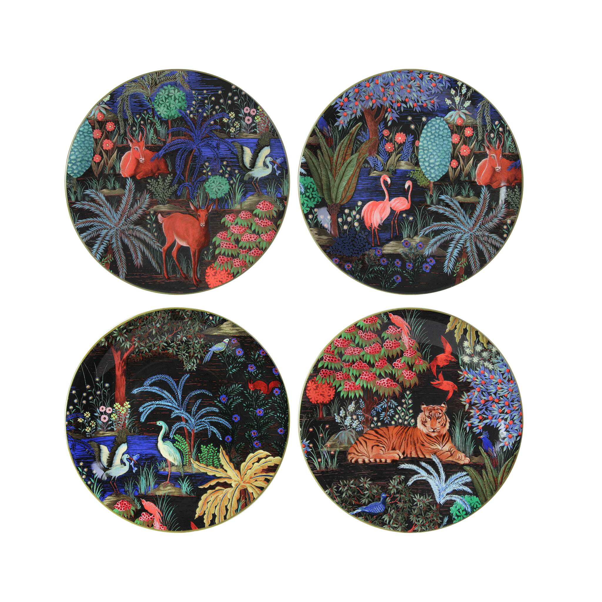 Gien Set of 4 Assorted Dessert Plates - Le Jardin Du Palais