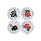 Gien Set of 4 Assorted Dessert Plates - Oiseau Bleu Fruits
