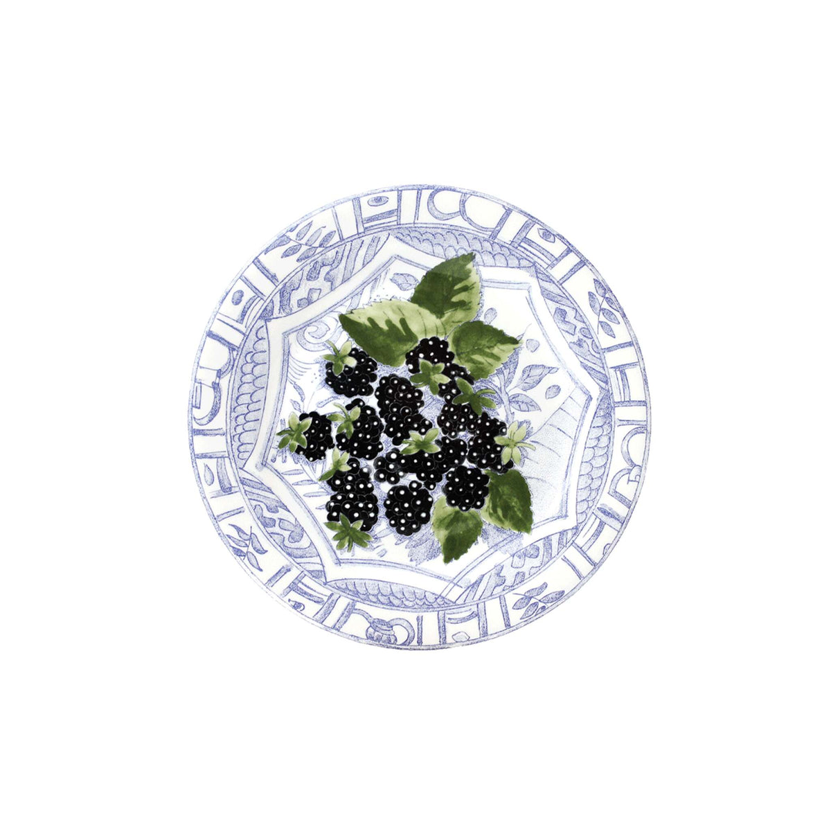 Gien Set of 4 Assorted Dessert Plates - Oiseau Bleu Fruits, alternate view