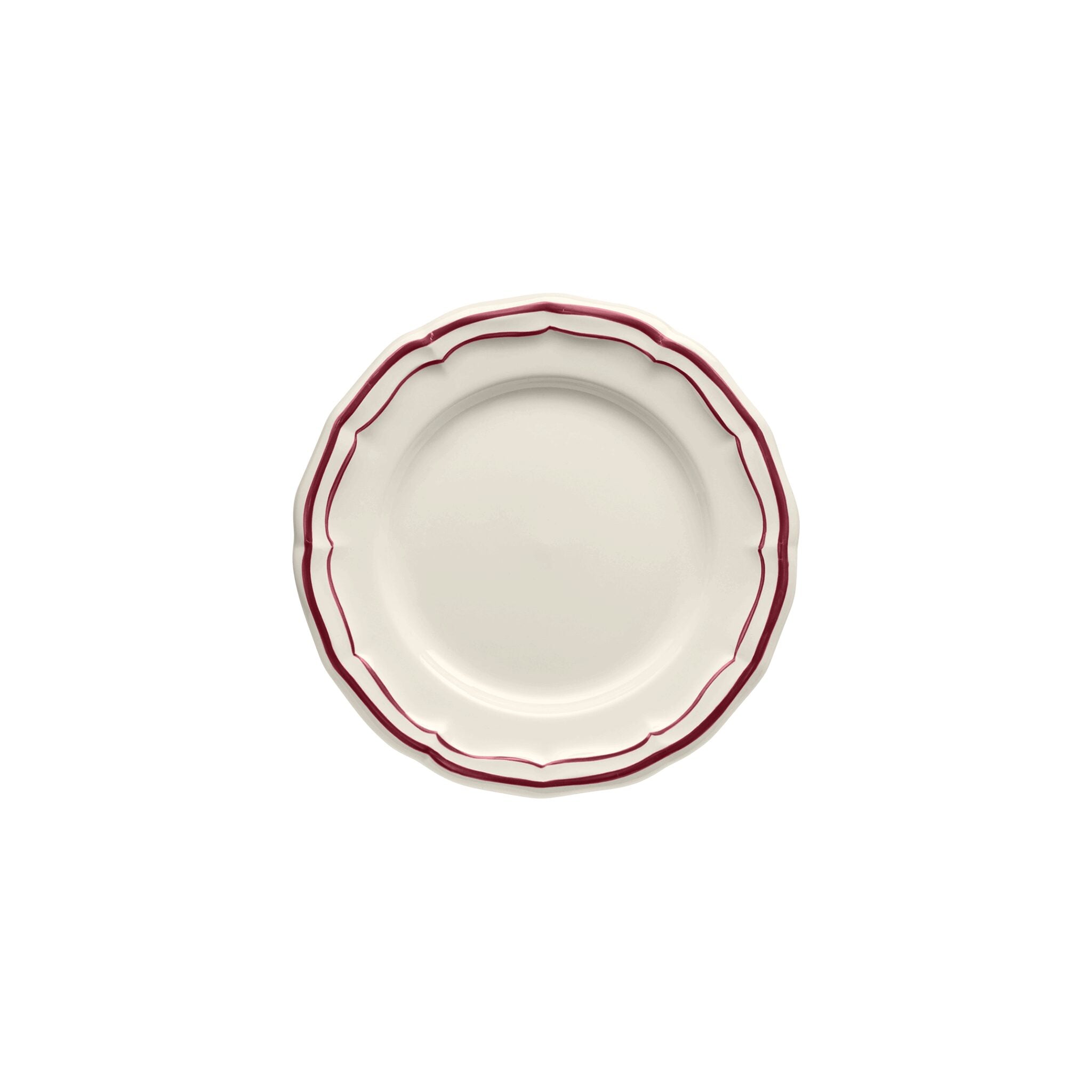 Gien Set of 4 Canape Plates - Filet Burgundy