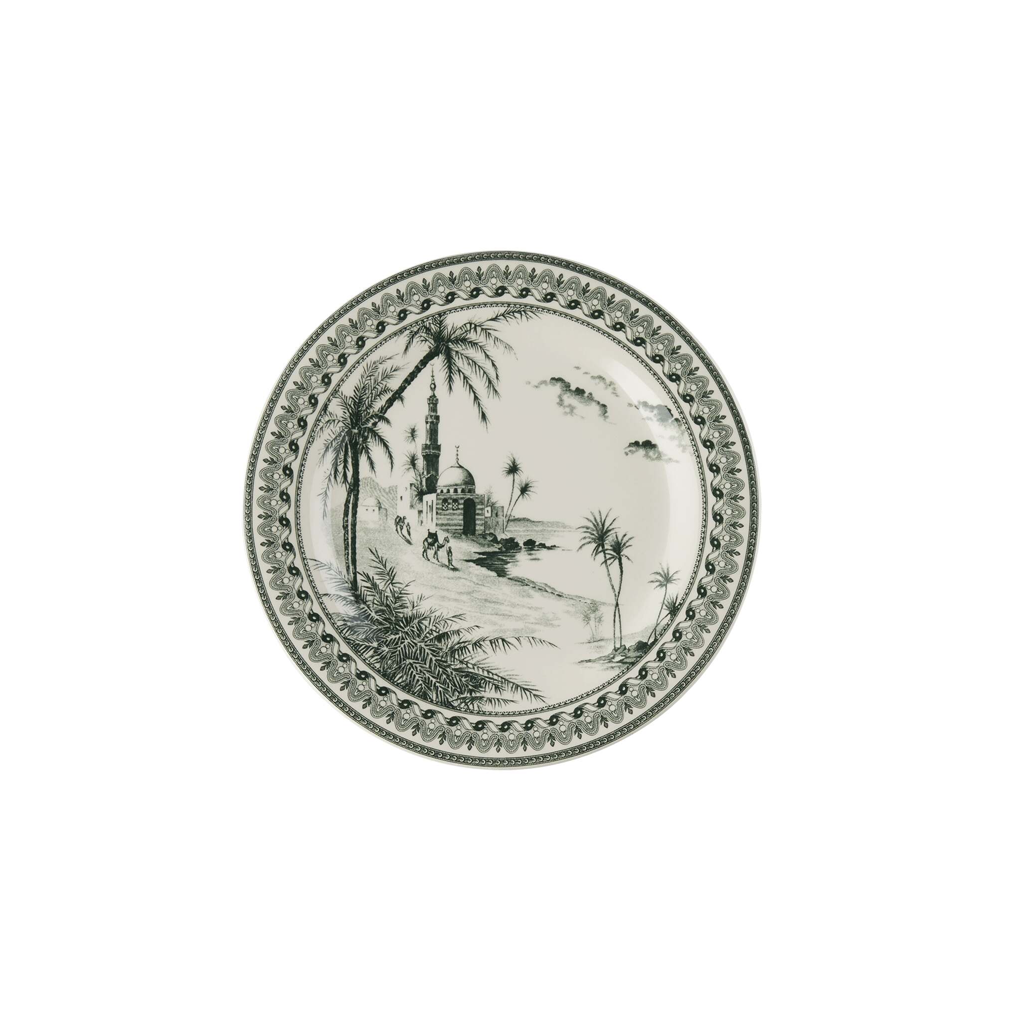 Gien Set of 4 Canape Plates - Les Dépareillées Green