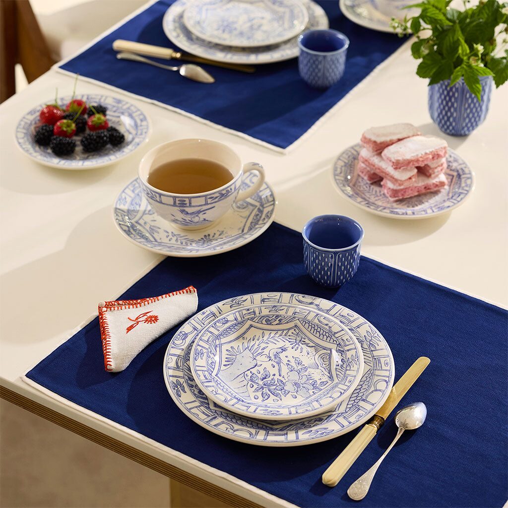 Gien Set of 4 Canape Plates - Oiseau Bleu, alternate view