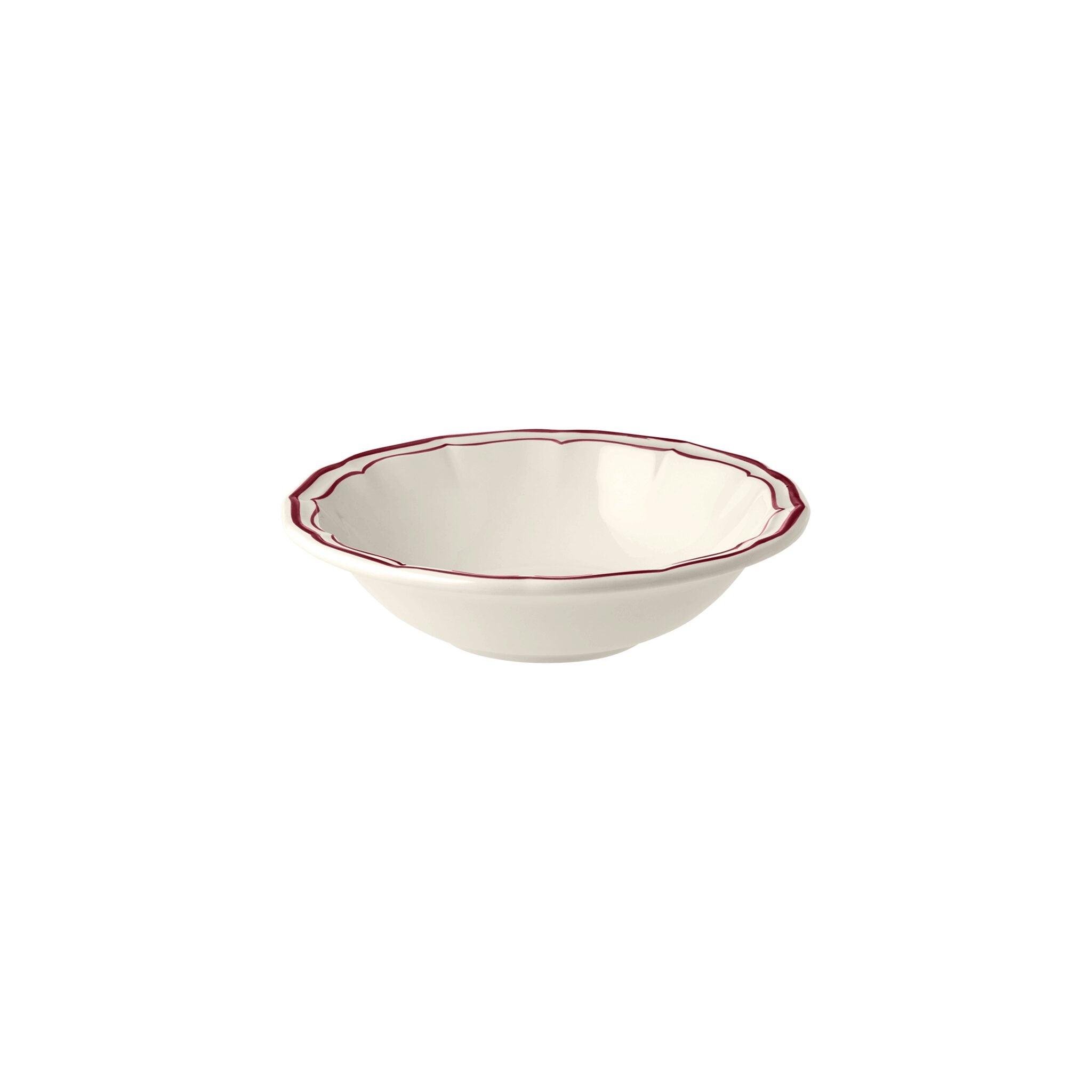 Gien Set of 4 Cereal Bowls - Filet Burgundy