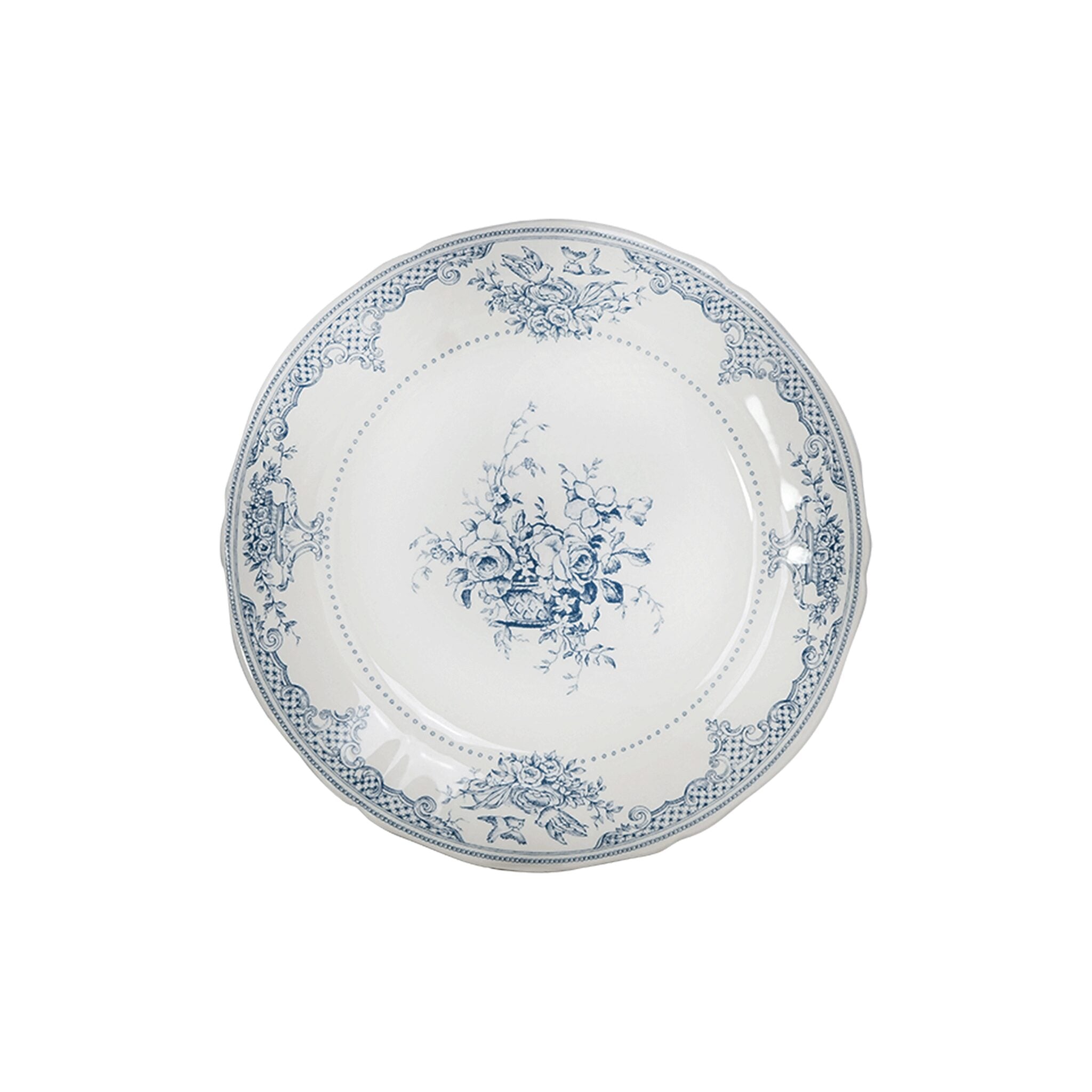 Gien Set of 4 Dessert Plates Fleurs - Les Dépareillées Blue