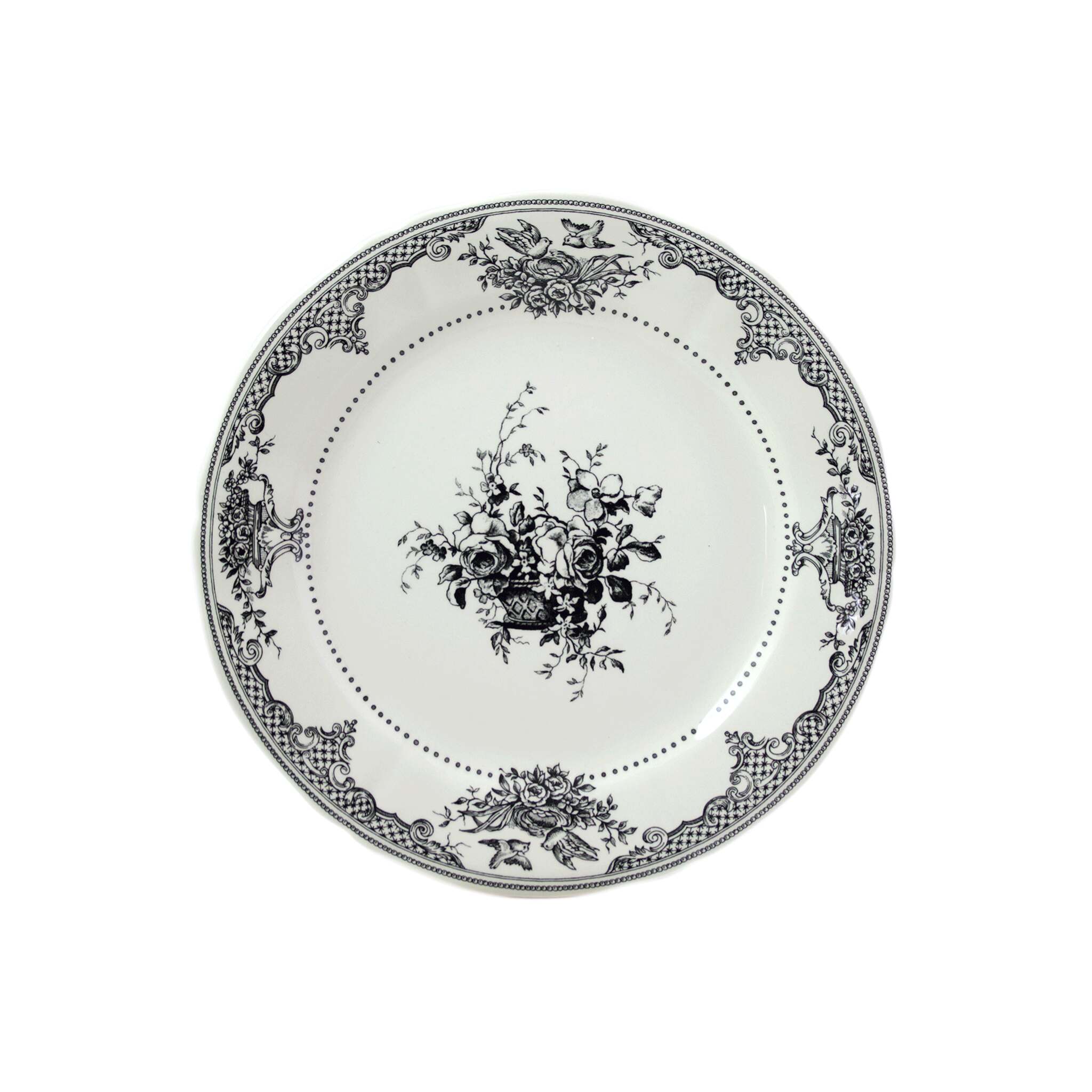 Gien Set of 4 Dessert Plates Fleurs - Les Dépareillées Green