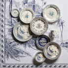 Gien Set of 4 Dessert Plates Monogramme - Les Dépareillées Blue, alternate view