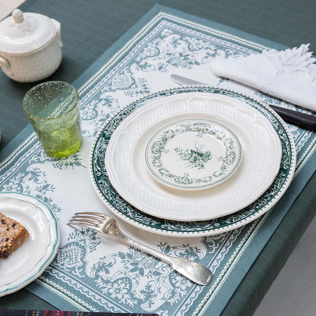 Gien Set of 4 Dinner Plates Blason - Les Dépareillées Green, alternate view