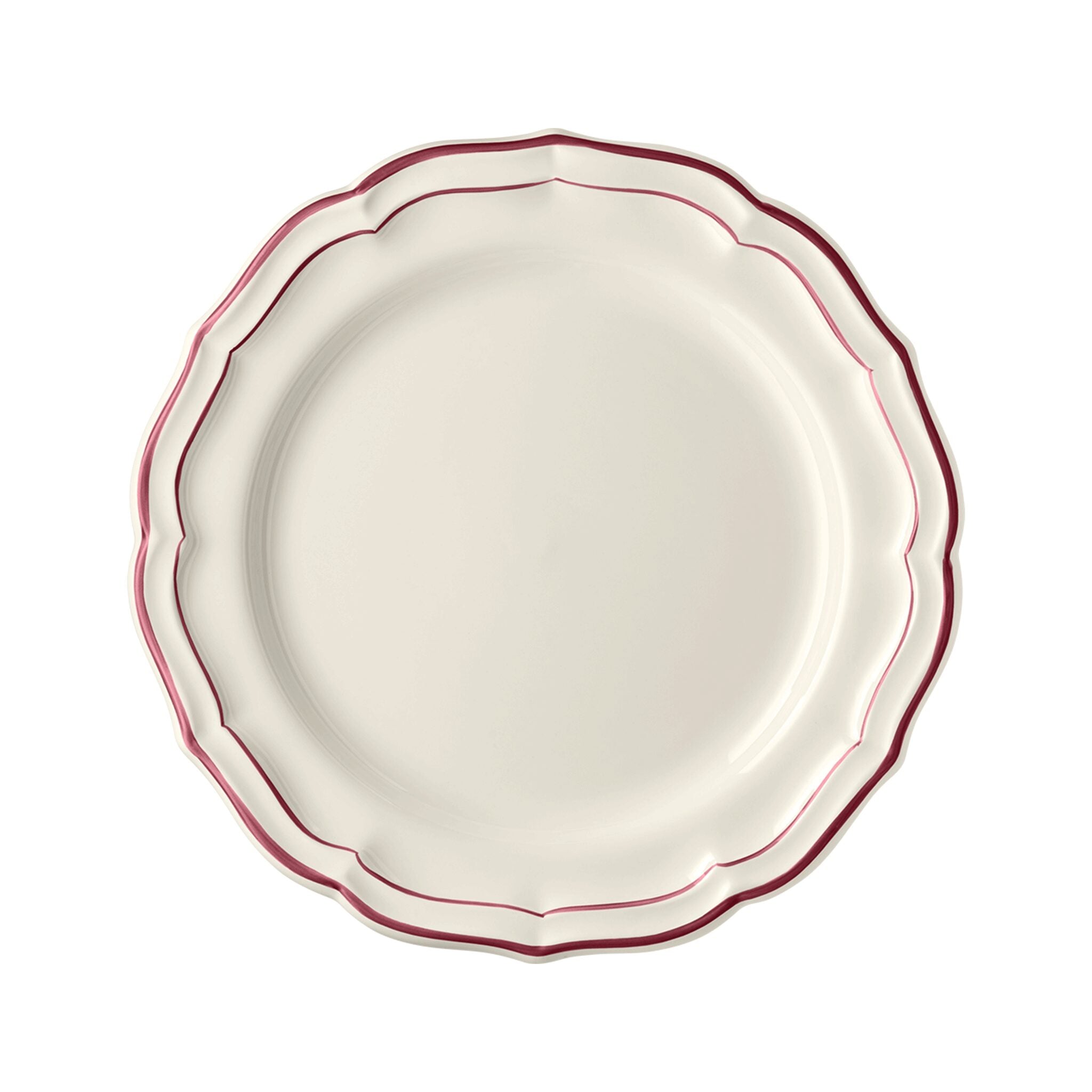 Gien Set of 4 Dinner Plates - Filet Burgundy