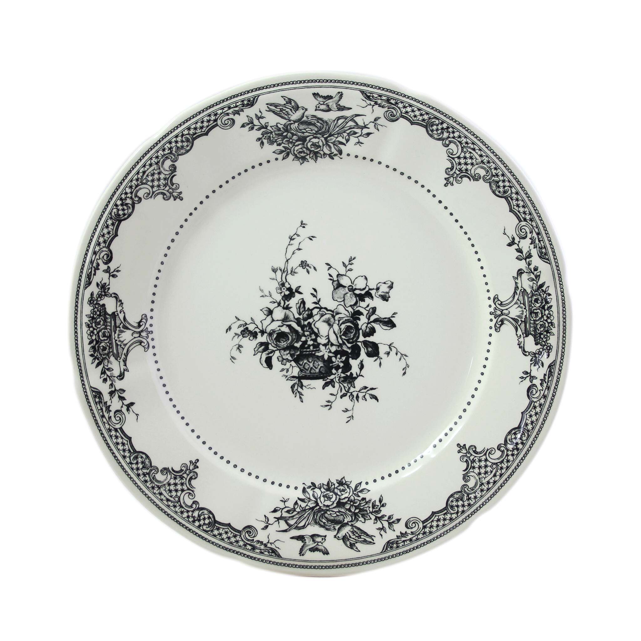 Gien Set of 4 Dinner Plates Fleurs - Les Dépareillées Green