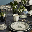 Gien Set of 4 Dinner Plates Monogramme - Les Dépareillées Green, alternate view