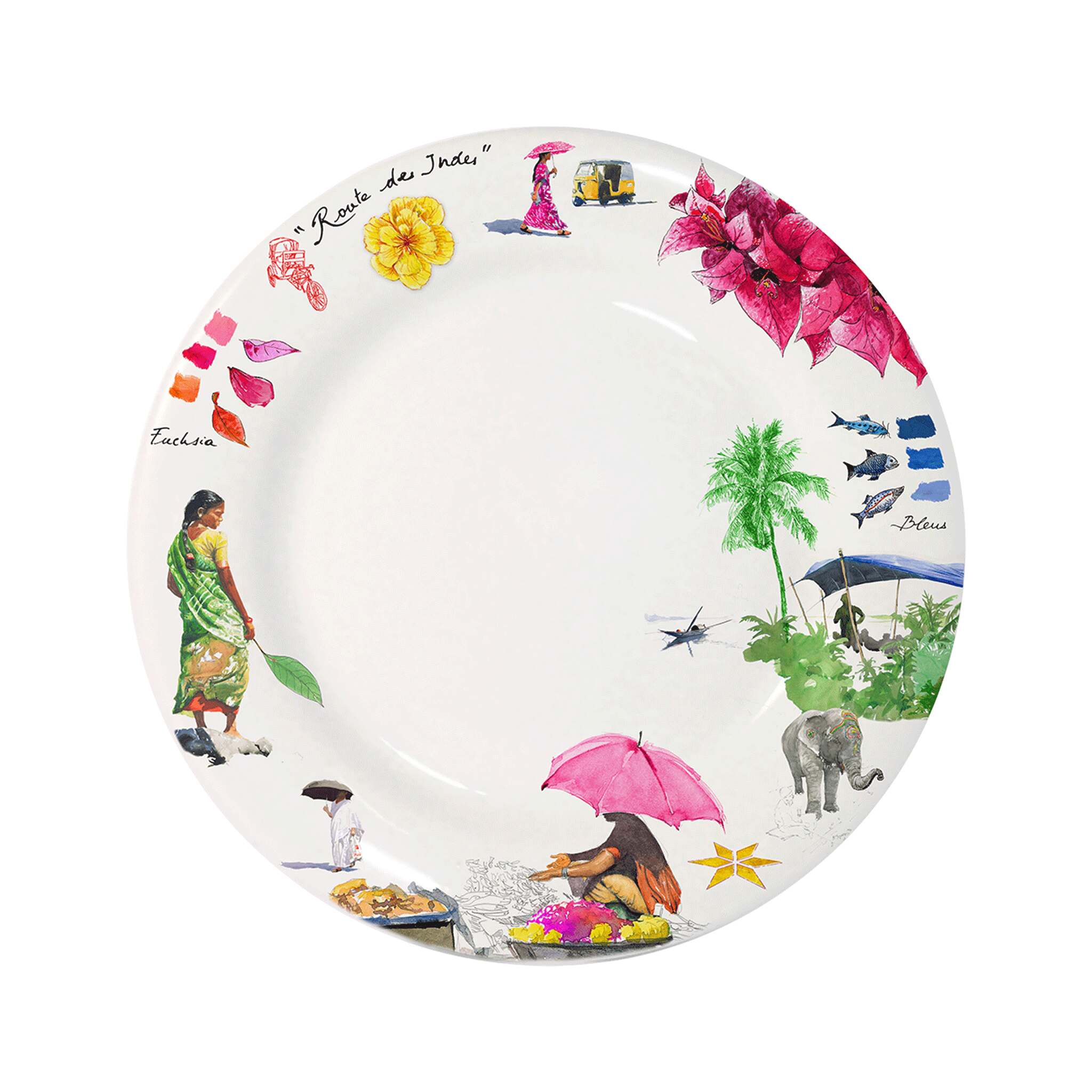 Gien Set of 4 Dinner Plates - Route Des Indes