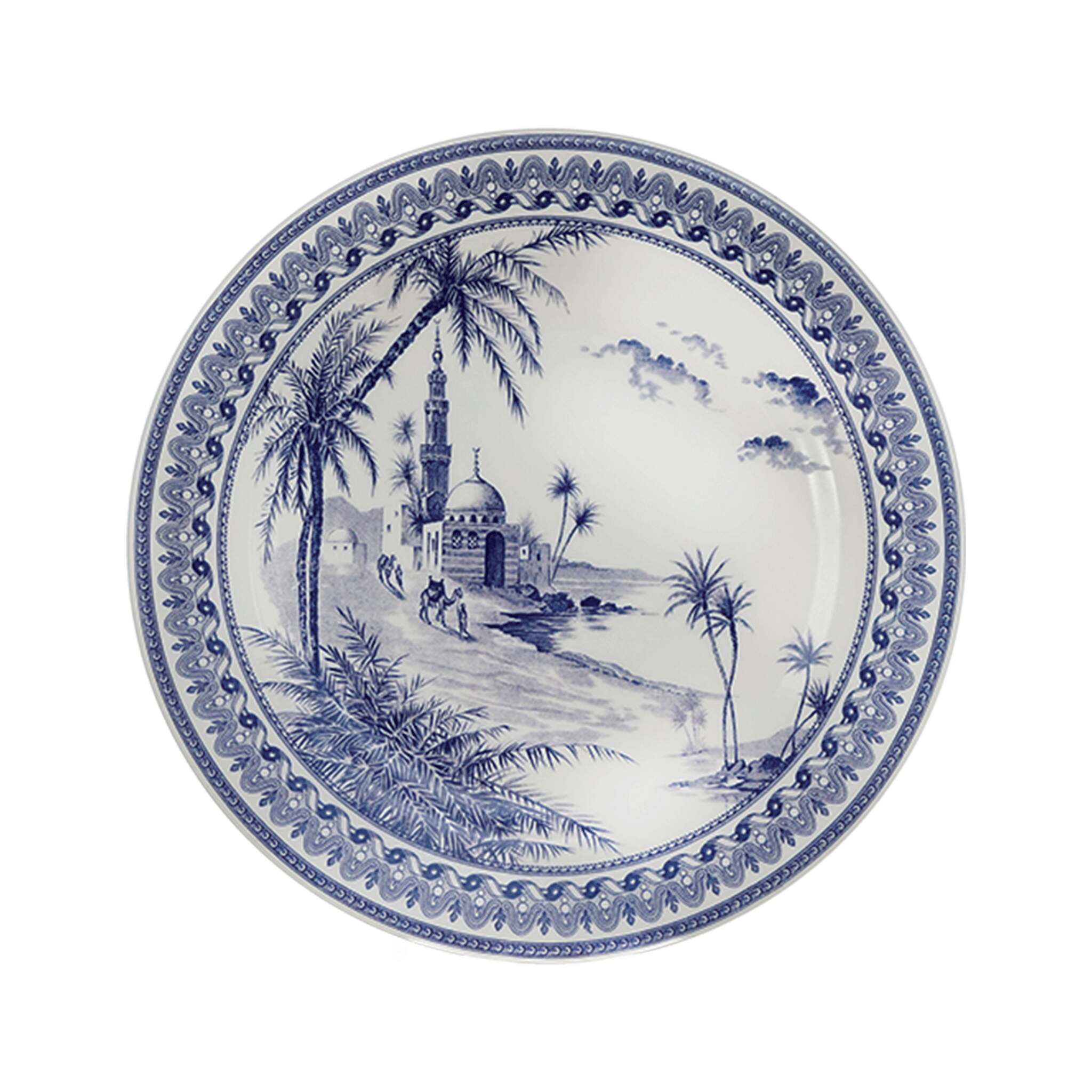 Gien Set of 4 Dinner Plates Vues D'Orient - Les Dépareillées Blue