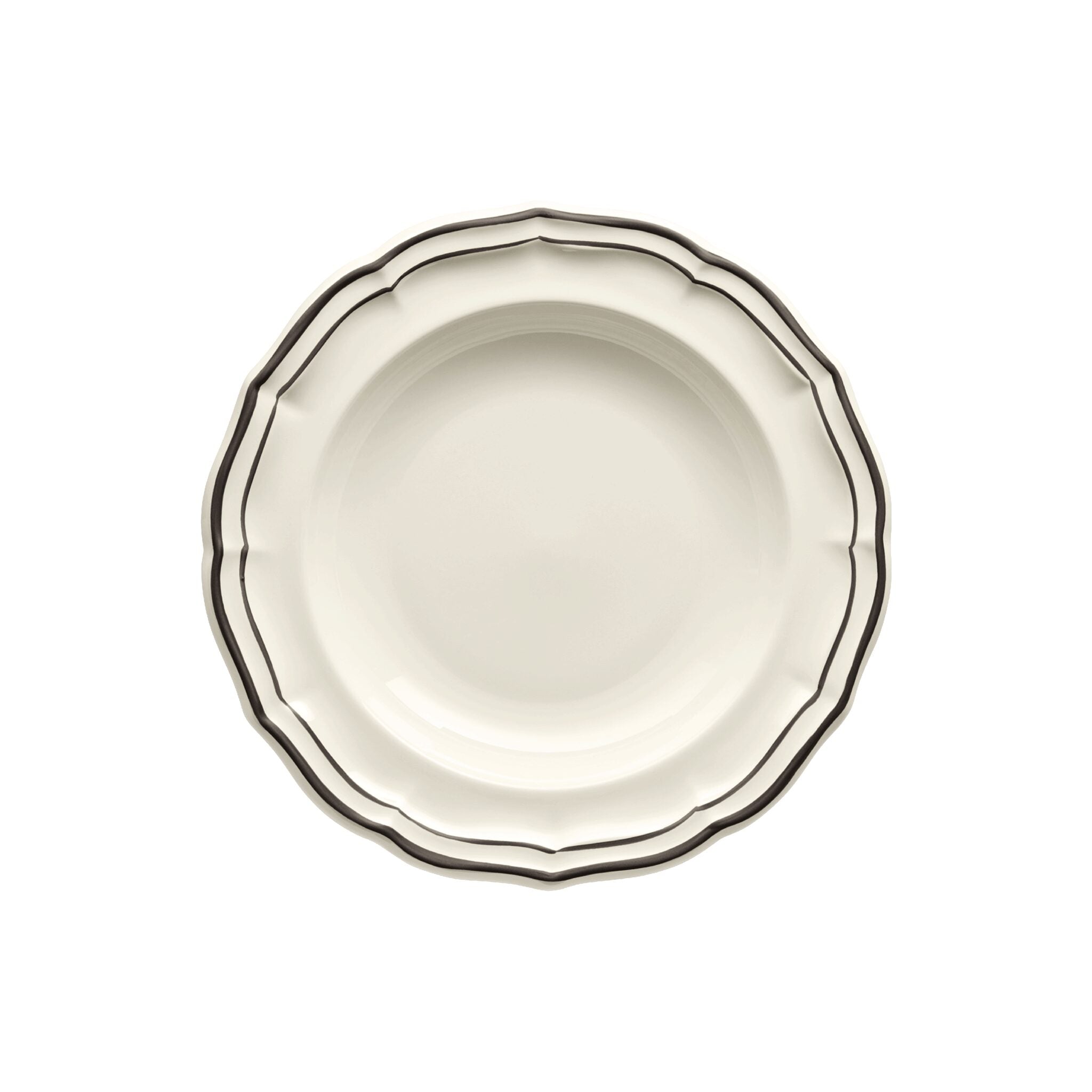 Gien Set of 4 Rim Soups - Filet Midnight Soup Plates & Rimmed Soup Bowl