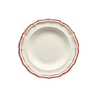 Gien Set of 4 Rim Soups - Filet Red Soup Plates & Rimmed Soup Bowl