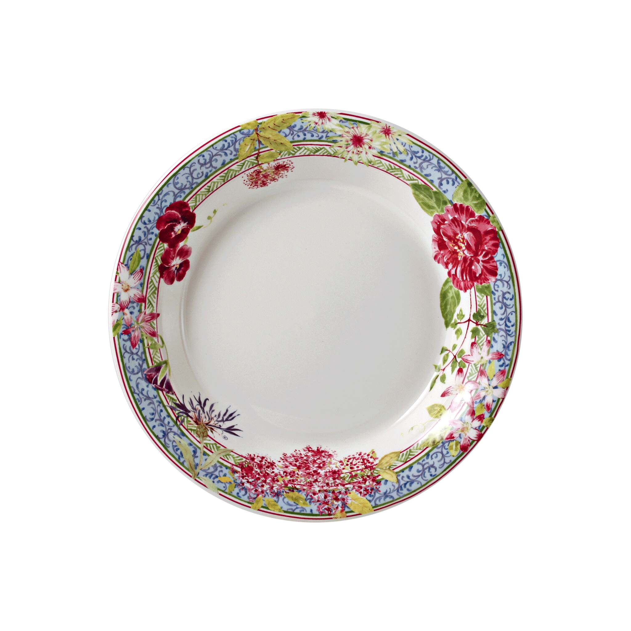 Gien Set of 4 Rim Soups - Millefleurs Soup Plates & Rimmed Soup Bowl