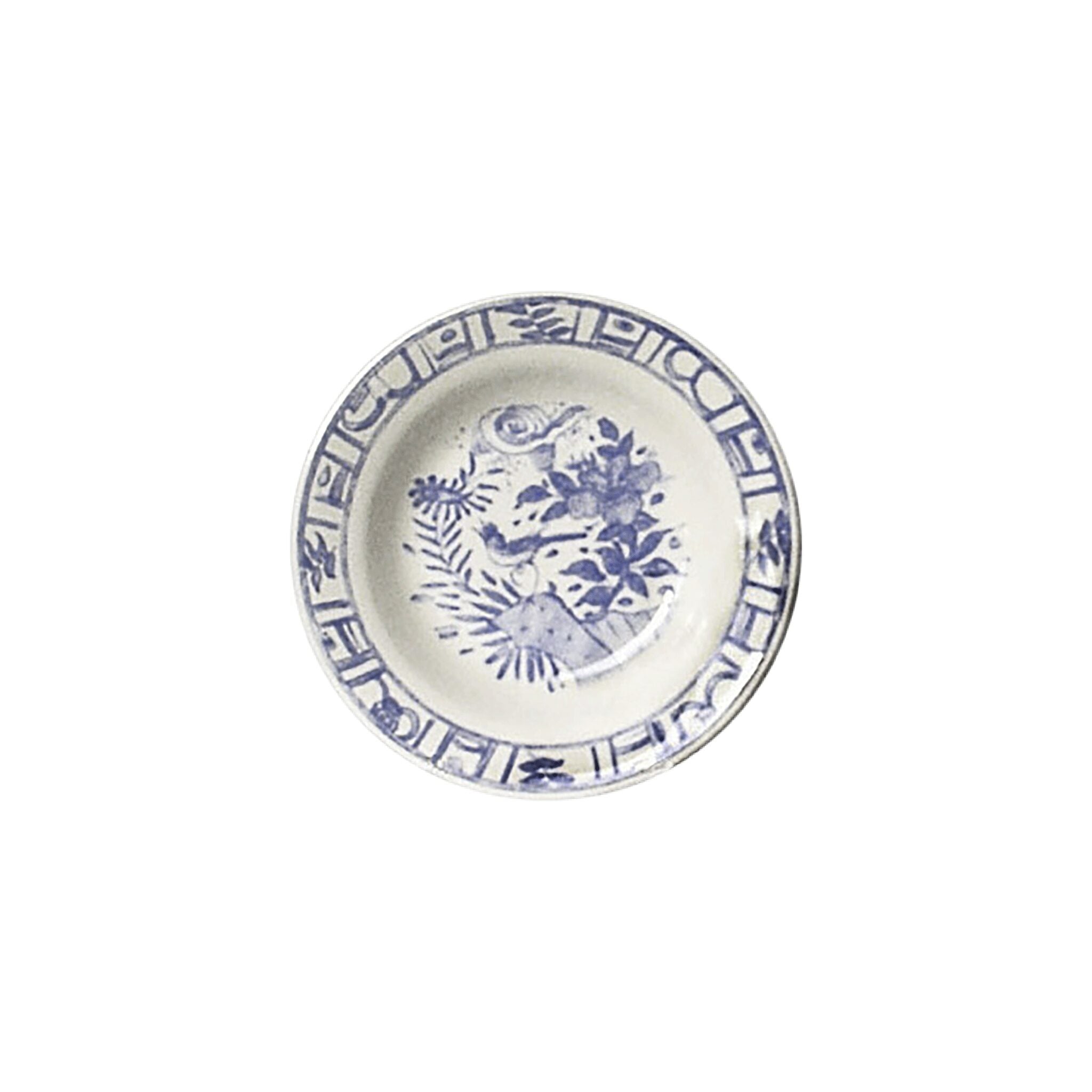Gien Set of 4 Rim Soups - Oiseau Bleu Soup Plates & Rimmed Soup Bowl