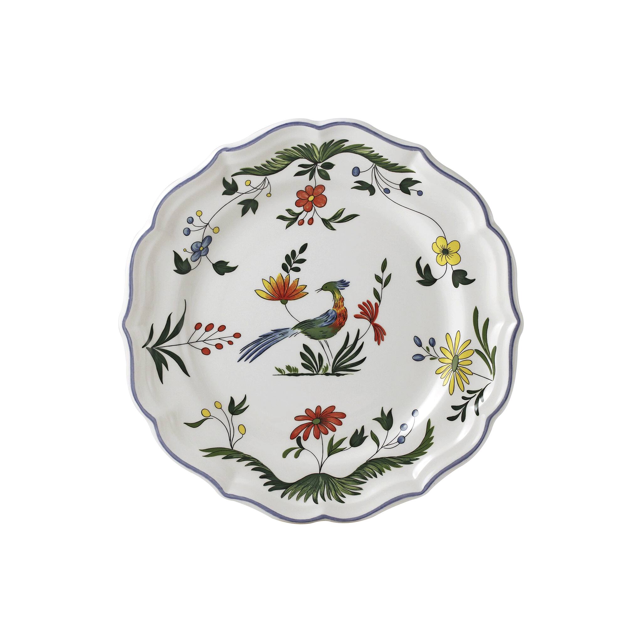 Gien Set of 4 Rim Soups - Oiseaux De Paradis Soup Plates & Rimmed Soup Bowl