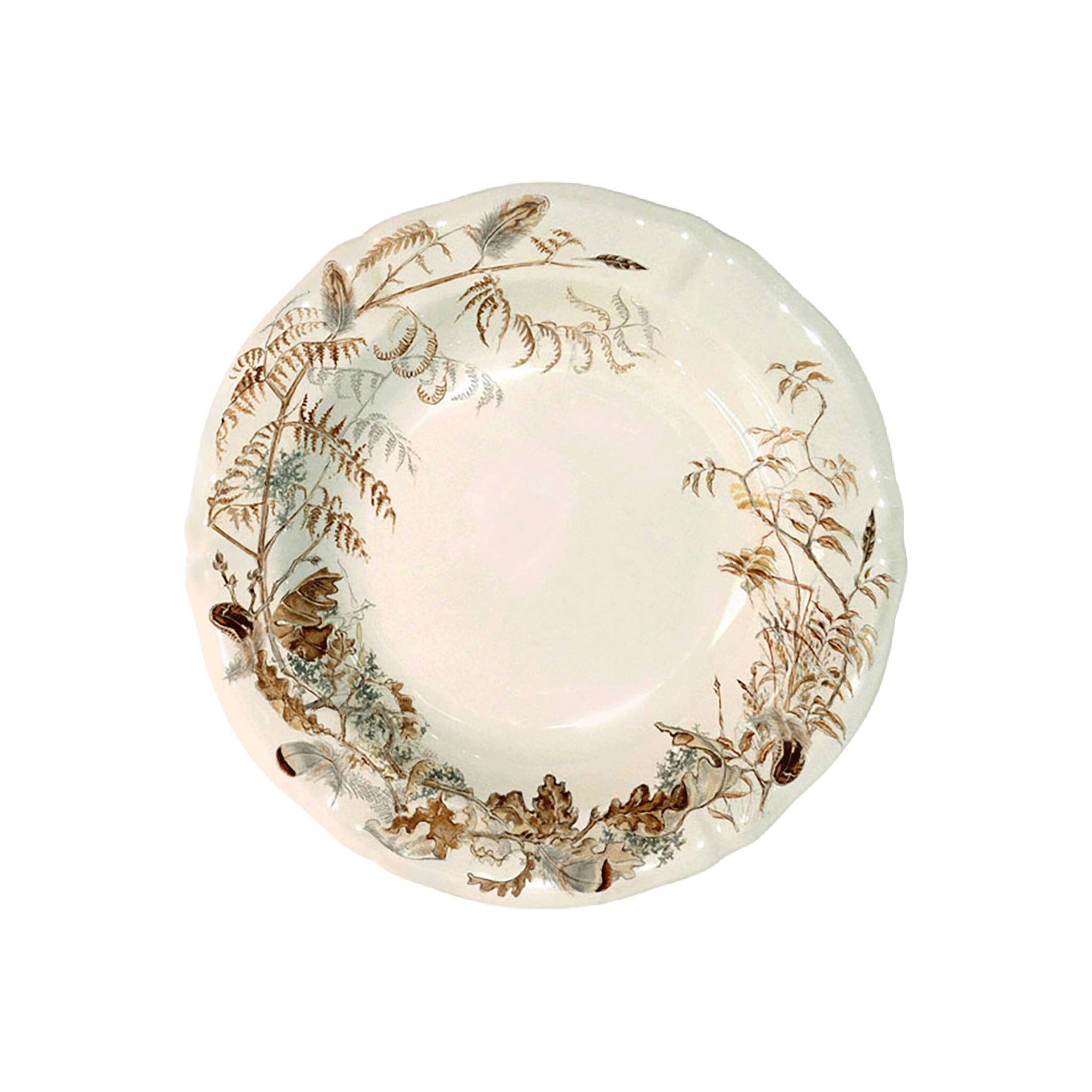Gien Set of 4 Rim Soups - Sologne Soup Plates & Rimmed Soup Bowl