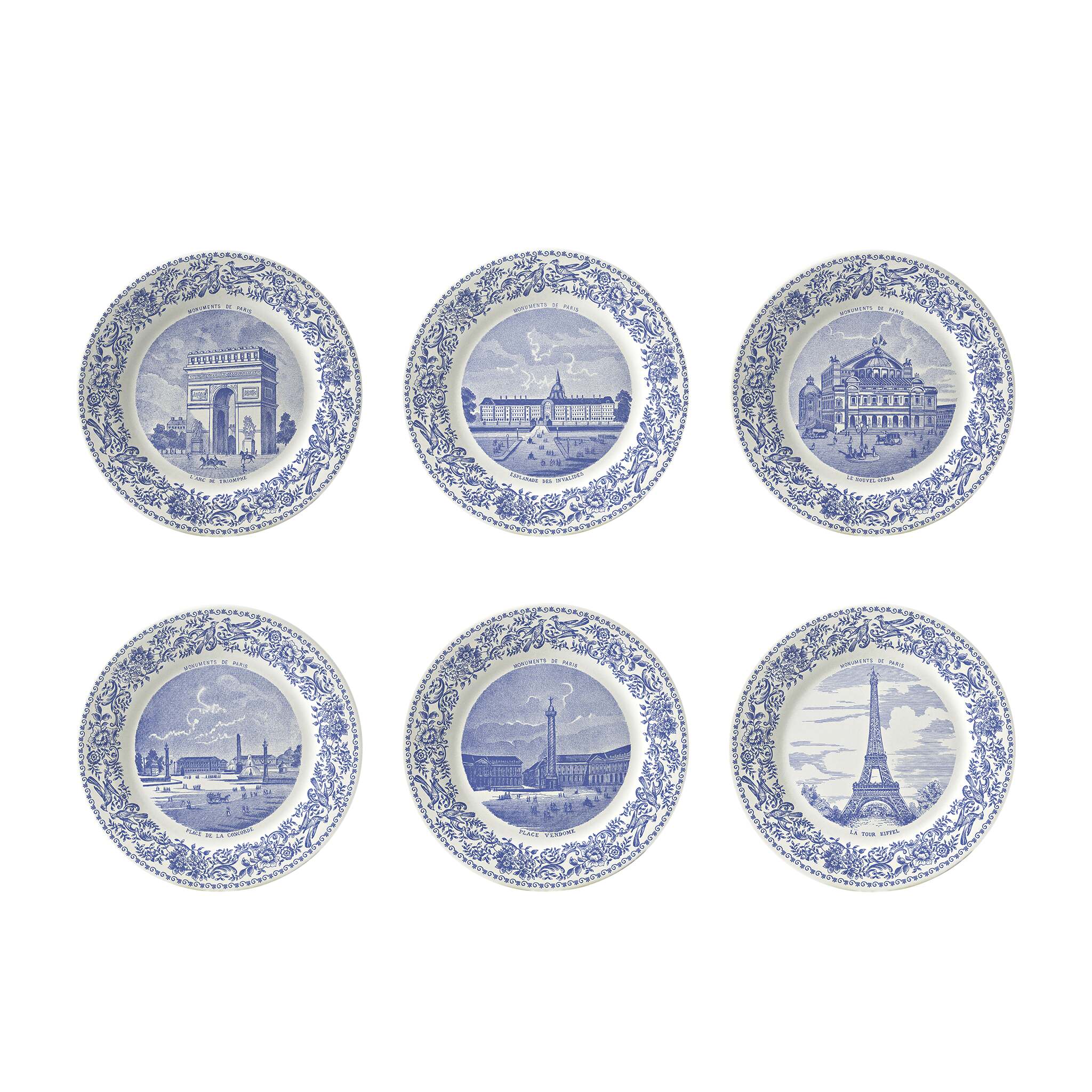 Gien Set of 6 Assorted Coasters - Monuments De Paris