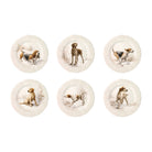 Gien Set of 6 Assorted Dessert Plates Dogs - Sologne