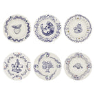 Gien Set of 6 Assorted Rim Soups - L'Archipel Sentimental Soup Plates & Rimmed Soup Bowl