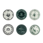 Gien Set of 6 Coasters Assorted - Les Dépareillées Green