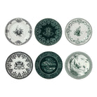 Gien Set of 6 Dessert Plates Assorted - Les Dépareillées Green