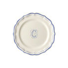 Gien Set of 6 Dessert Plates C - Filet Blue Monogram