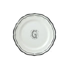 Gien Set of 6 Dessert Plates G - Filet Midnight Monogram