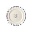 Gien Set of 6 Dessert Plates J - Filet Blue Monogram