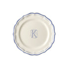 Gien Set of 6 Dessert Plates K - Filet Blue Monogram