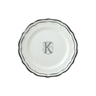 Gien Set of 6 Dessert Plates K - Filet Midnight Monogram