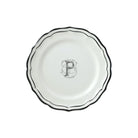 Gien Set of 6 Dessert Plates P - Filet Midnight Monogram
