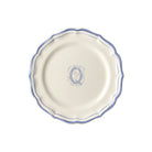 Gien Set of 6 Dessert Plates Q - Filet Blue Monogram
