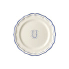 Gien Set of 6 Dessert Plates U - Filet Blue Monogram