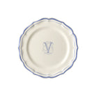 Gien Set of 6 Dessert Plates V - Filet Blue Monogram