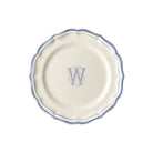 Gien Set of 6 Dessert Plates W - Filet Blue Monogram