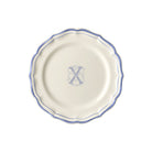 Gien Set of 6 Dessert Plates X - Filet Blue Monogram
