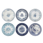 Gien Set of 6 Dinner Plates Assorted - Les Dépareillées Blue