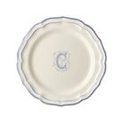 Gien Set of 6 Dinner Plates C - Filet Blue Monogram
