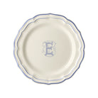 Gien Set of 6 Dinner Plates E - Filet Blue Monogram