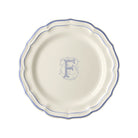 Gien Set of 6 Dinner Plates F - Filet Blue Monogram