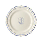 Gien Set of 6 Dinner Plates J - Filet Blue Monogram