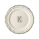 Gien Set of 6 Dinner Plates K - Filet Midnight Monogram