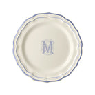 Gien Set of 6 Dinner Plates M - Filet Blue Monogram