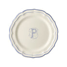 Gien Set of 6 Dinner Plates P - Filet Blue Monogram